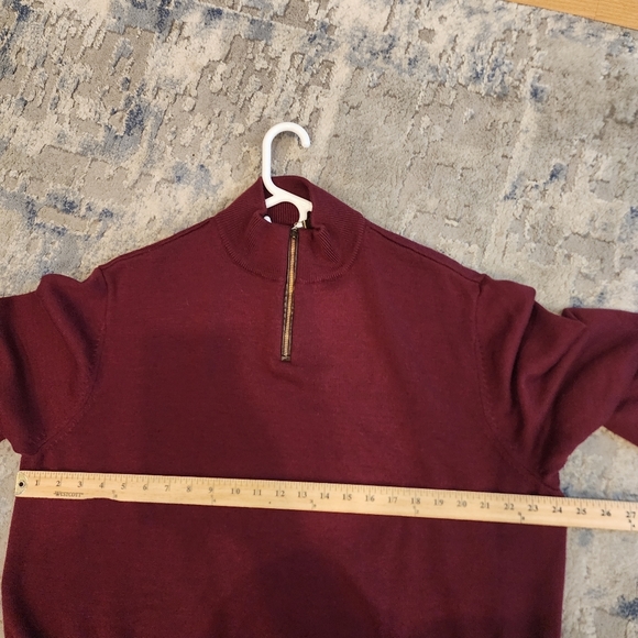 Viyella 100% Merino Wool Maroon 1/2 Zip Sweater Mens Size XXL - Picture 2 of 16